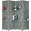 Cloison pliante 4 panneaux en bambou gris