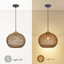 Luminaire suspendu en rotin pour îlot de cuisine, abat-jour sphérique en rotin-987767776
