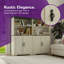 Armoire de rangement réglable à 5 niveaux avec portes de grange, organisateur autoportant en MDF-129059941