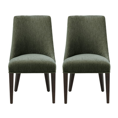 Beever Modern Chenille Upholstered Rubberwood Dining Chair in Cream