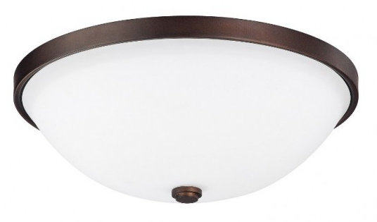 Glass Flush Mount, Burnished Bronze