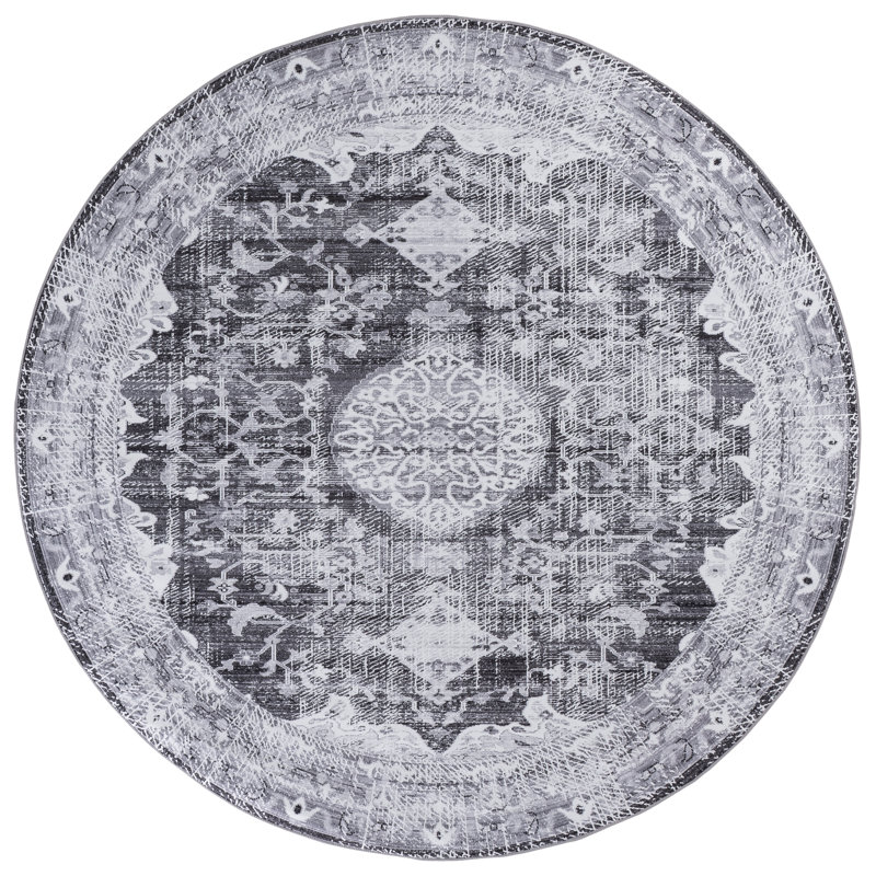 Tapis oriental performant lavable à la machine Tucson, Rond 6 pi