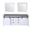 Meuble-lavabo double blanc l 84 po x P 22 po, comptoir en quartz gris, ensemble de robinets et miroirs 34 po