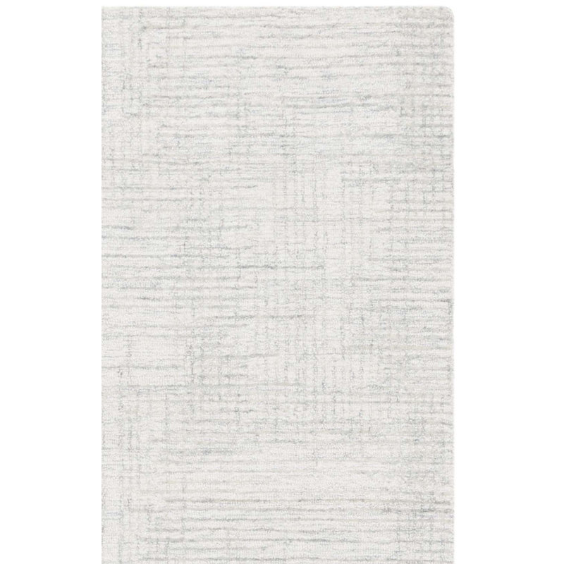Tapis gris / ivoire en laine / coton touffeté à la main Ebony 926, Rectangle 9 pi x 12 pi