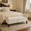 Banc de lit 51,5 po avec rangement en velours beige-131203649