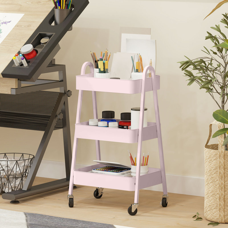 74.5cm H x 42.4cm W Utility Cart, Pink