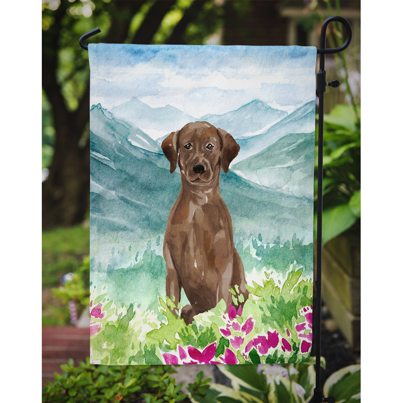 Yorkshire terrier yorkie à 2 côtés en polyester 15 x 11,5 po mountain fleurs drapeau de jardin, Laboratoire (brun foncé)