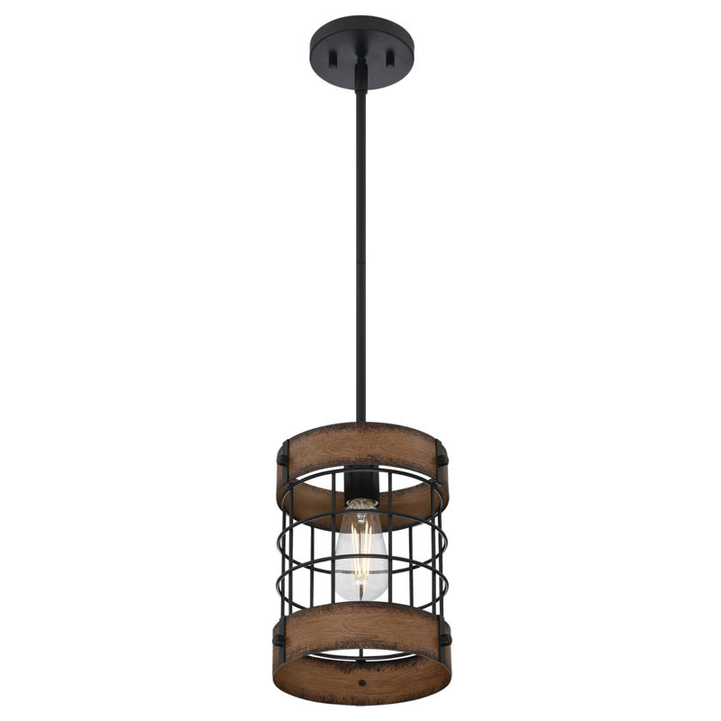 1 - Light Pendant, Barnwood, Black