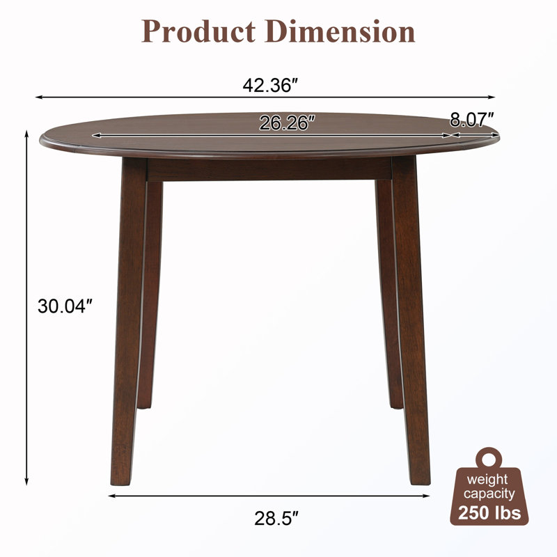 Table de salle à manger extensible, Brun