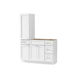 Disar 51'' Single Bathroom Vanity With Left Tall Linen Cabinet Dovetail Solid Wood Drawer Base Only