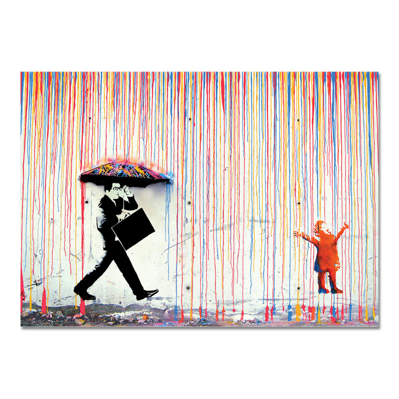 Banksy - Rain of Colors, Canvas, 100 x 70 x 5 cm