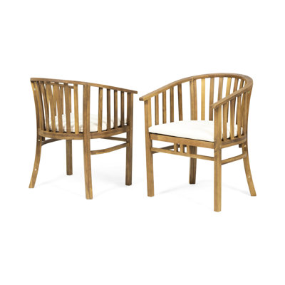 Wood Chair With -Blocking Cushion Covers - Ideal For Outdoor Use Dining Spill Cushioning Make Your Meals Memorable
