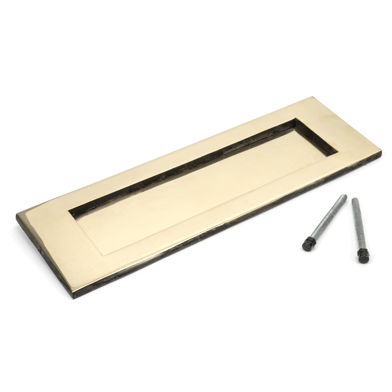 Letter Plate Door Accessory, 10.8cm H x 32.4cm W x 0.4cm D, Aged Brass