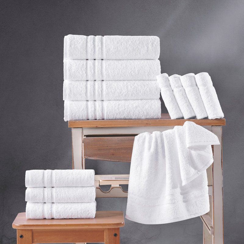 Ensemble de serviettes de bain 100% coton doux et moelleux de qualité supérieure Besednice, Blanc