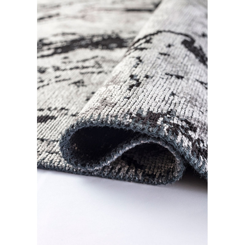 Rapture Gray/Black Abstract Luxury Area Rug, Rectangle 7'10" x 9'10"