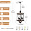 Farmhouse Chandelier 4-Light Rustic Ceiling Light Wood Chandelier With Black Metal Cage Adjustable Height Rustic Pendant Lights For Kitchen Island Dining Room Entryway