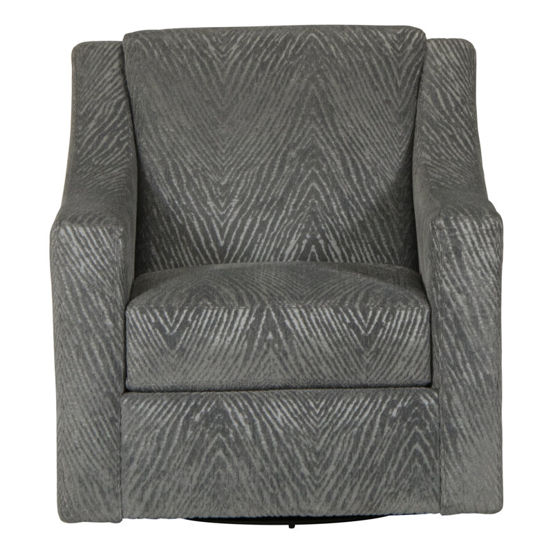 Ramero 37" Wide Polyester Swivel Club Chair, Gray