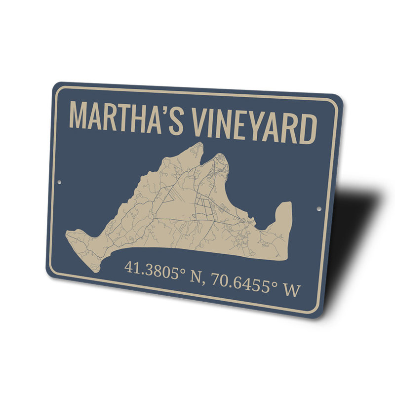 Enseigne Marthas Vineyard, H 10 po x l 14 po x P 0,04 po