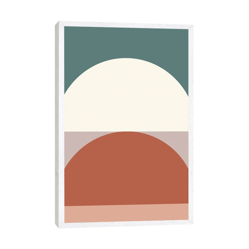 Geometric - Print on Canvas, 66.04 cm H x 45.72 cm W, White Framed, Silver/White/Valencia