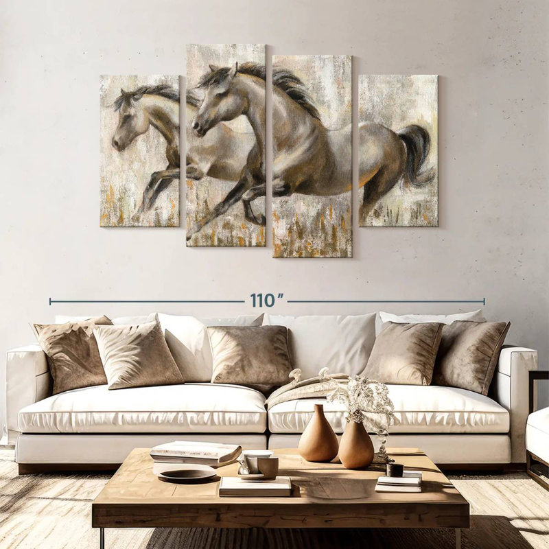 Brampt Two Running Horses, 54'' H x 84'' W