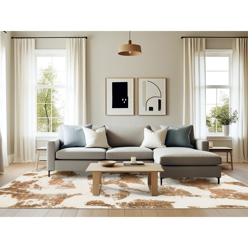 Slovan Abstract Indoor Rug, Rectangle 6' x 9'