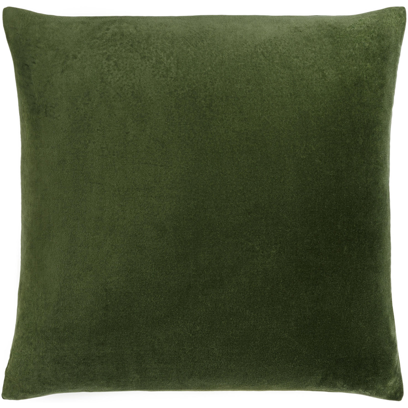 Denny Cotton Throw Pillow, Down, Green, Square 18"