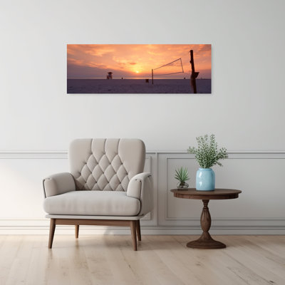 Sunset Over A Beach, Gulf Of Mexico, Venice Beach, Venice, Florida Abstract Contemporary Beach Ocean Wall Art