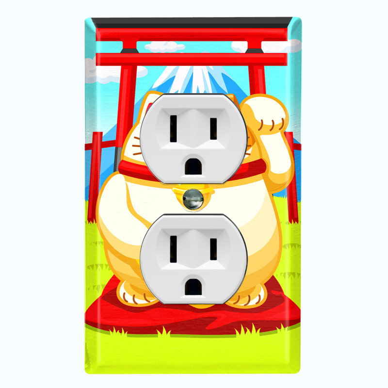 Plaque d'interrupteur en métal (Lucky Cat - Simple)