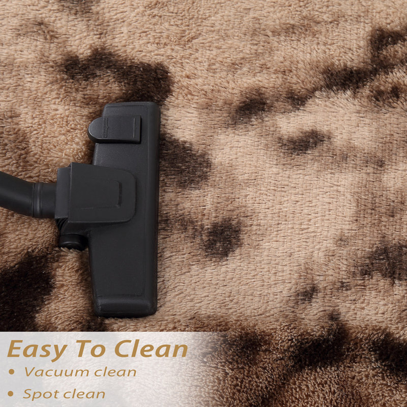 Area Rug Machine Washable Rug Non Slip Carpet Area Rugs for Bedroom Living Room Rug Plush Furry Rug, Rectangle 6' x 9', Brown
