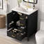 Meuble-lavabo moderne 24 po avec lavabo en céramique, porte à fermeture douce, 3 tiroirs et support de porte