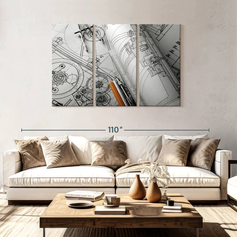 Senne Technical Drafts, 48" H x 74" W
