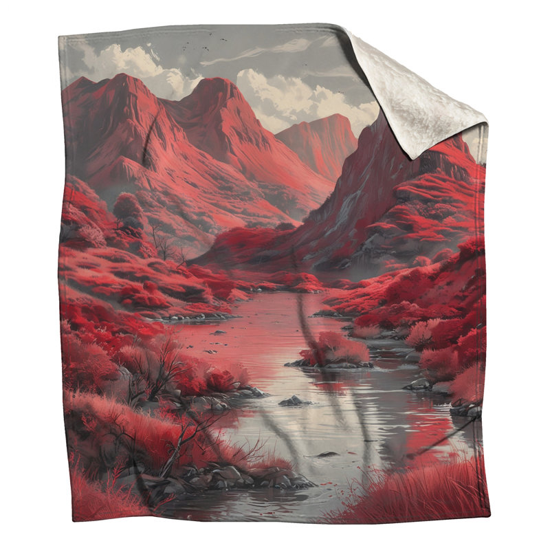Red Mountain Landscape Blankets, 50in W x 60in H