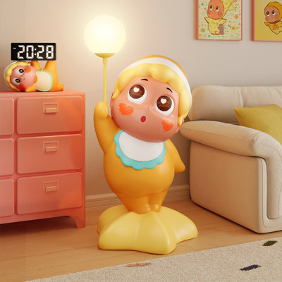 Caricature jaune en forme d'objets décoratifs en résine