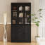 Garde-manger 3 pièces, bibliothèque moderne à 5 niveaux avec 6 portes en verre-116826359