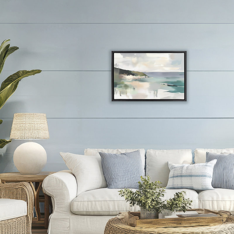 Cadre flottant paysage sauvage, design par Mona Grace, Cadre flottant noir de jais, H 17 po x l 25 po