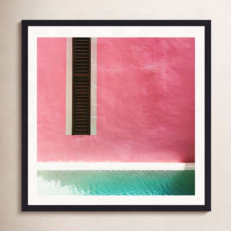 Rose mexicain, rosé mexicain, H 12 po x l 12 po x P 0,75 po, Cadre simple noir, Oui