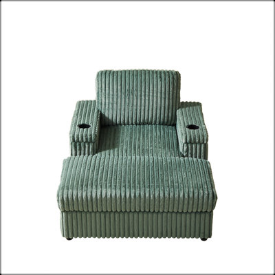 42.5-Inch Corduroy Single Recliner With Storage, Cup Holder, And Comfortable Backrest For Living Room Relaxation