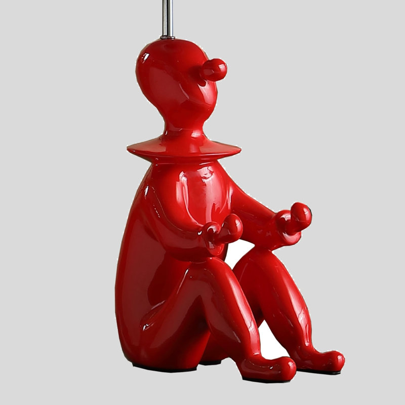 Lampe de table clown moderne 21,25 po, Rouge
