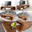 Kiera Solid Wood Floor Shelf Coffee Table with Storage