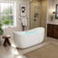 Baignoire tourbillon autoportante en acrylique 71 po x 31 po avec drain et trop-plein en acrylique