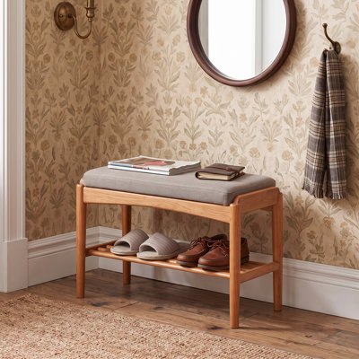 Solid Oak Shoe Bench