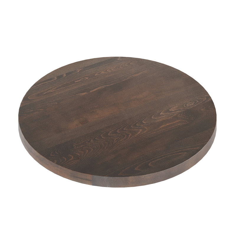 Plateau de table commercial en bois massif avec barres de soutien pour l'intérieur, Bois brun foncé