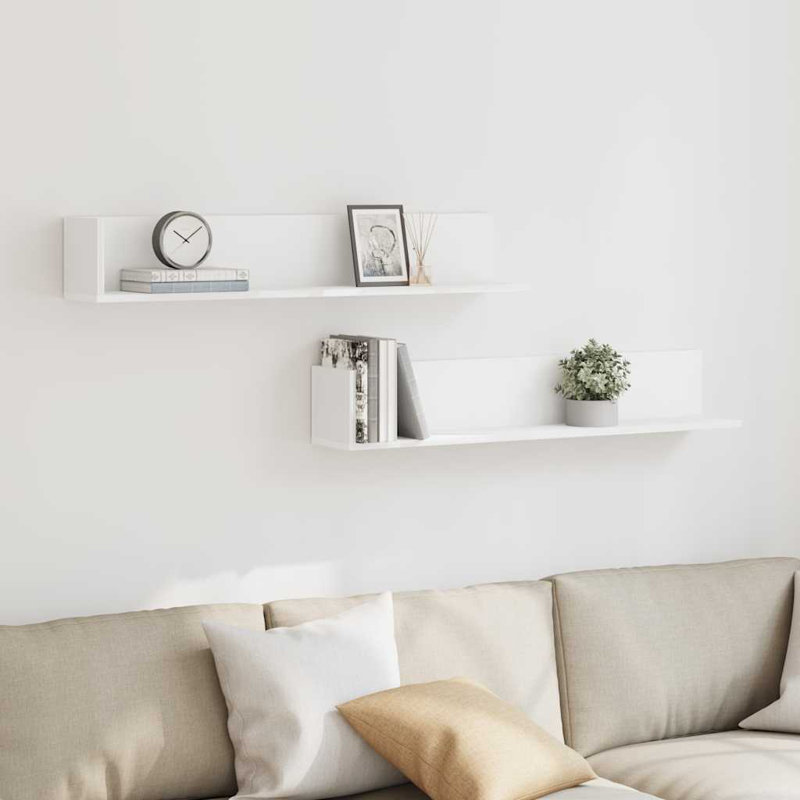 18-20 Wall Mounted Shelf, White, 16.5cm H x 100cm W x 16.5cm D