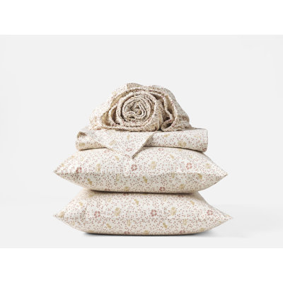 Organic Print Percale Floral Sheet Set