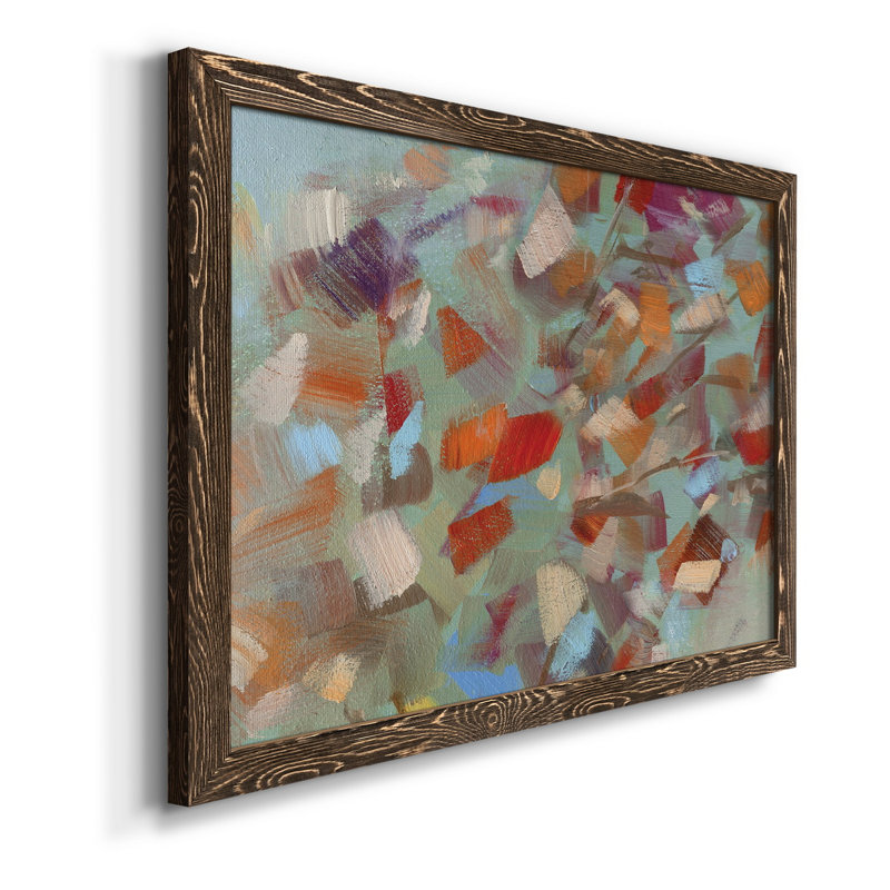 Confetti Party - Peinture sur toile encadrée, H 31,5 po x l 23,5 po x P 1,5 po, Toile avec cadre en noyer
