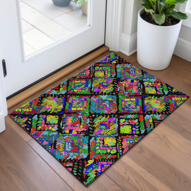 Premium Machine Washable Elize AMF1326 Diamonds Rug, Rectangle 1'8" x 2'6"