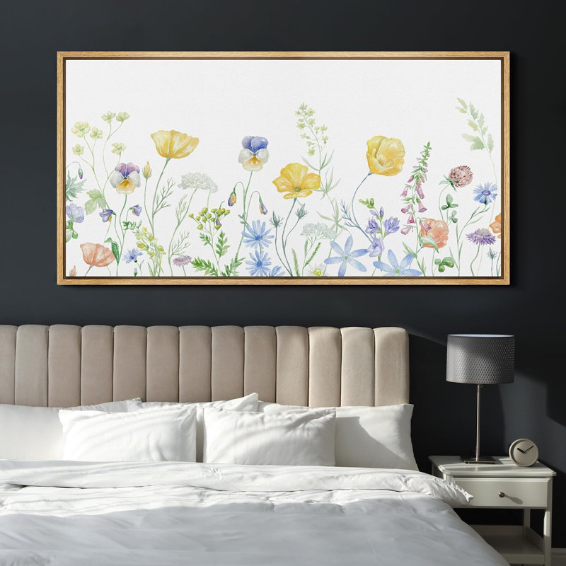 «Vibrant Wildflower Blooming Wildflowers Floral», reproduction d'art sur toile, H 30 po x l 60 po, Naturel