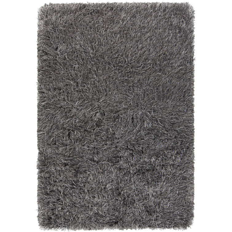 Tapis gris/noir tissé à la main Spellman