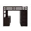 Lit mezzanine double avec bureau, tiroirs et garde-robe