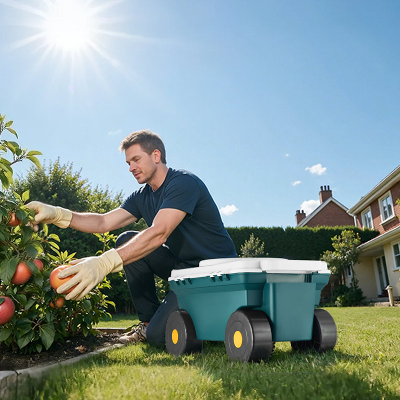 Chariot de jardin roulant avec siège 276 lb